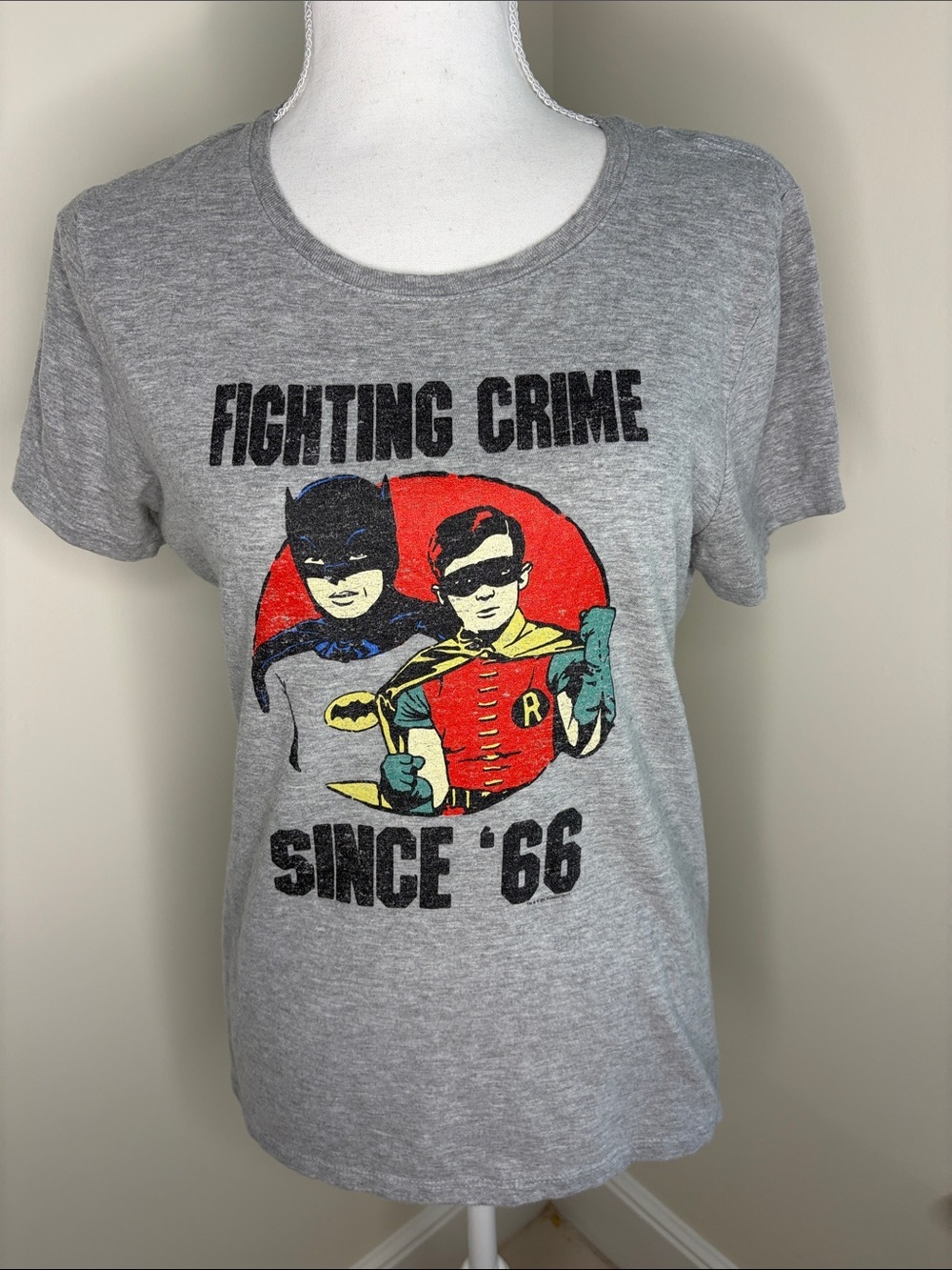 Batman Grey 'Fighting Crime Since '66' Graphic Tee. Medium
